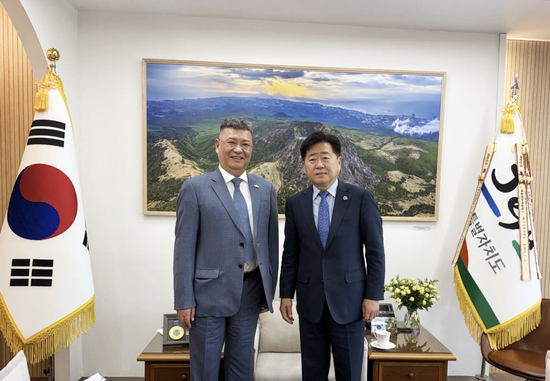 博兴优配 张玉良拜会济州道知事吴怜勋、JDC理事长梁永哲：加快绿地济州健康医疗城建设加强新能源汽车出口及旅游合作